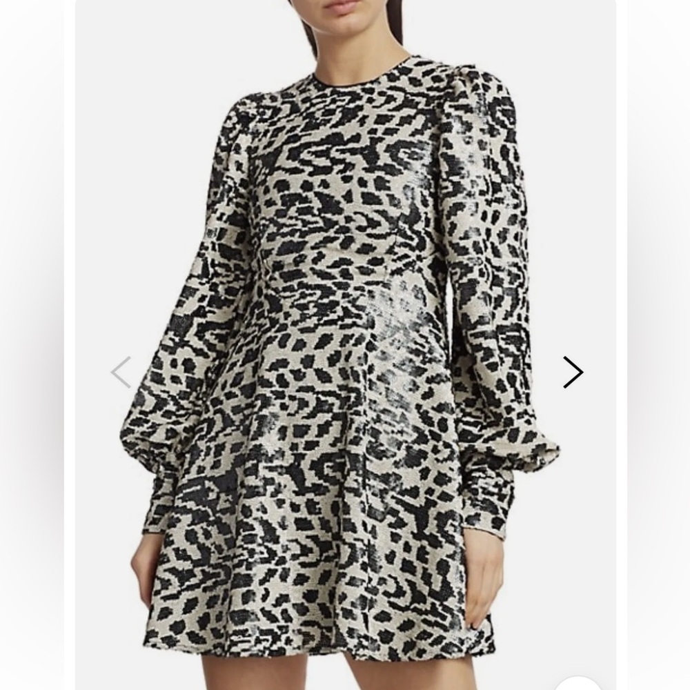 Rotate Birger Christensen Sequined Leopard Mini Dress 6